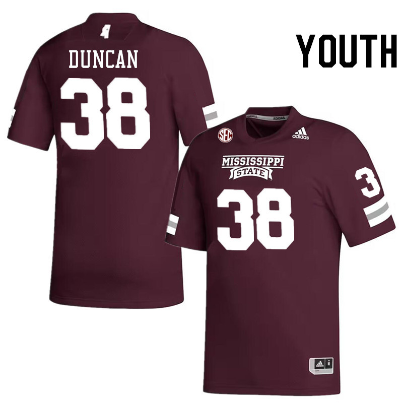 Youth #38 Ashtanyrein Duncan Mississippi State Bulldogs College Football Jerseys Stitched-Maroon